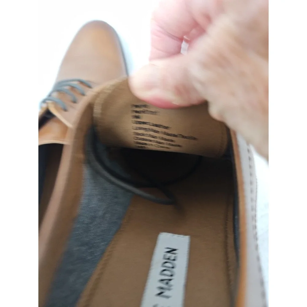 Steve Madden Havin Brown Leather Oxford Dress Shoes Lace Up Mens Size 9